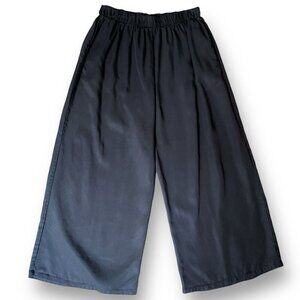 Bryn Walker Womens Pants Sz L Black Wide Leg Tencel Pull On Lagenlook Minimalist